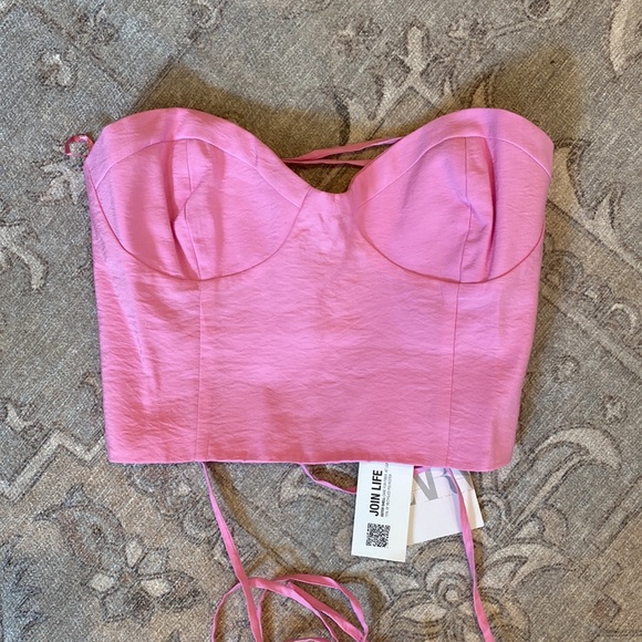 Zara Tops Zara Pink Strapless Corset Top Poshmark